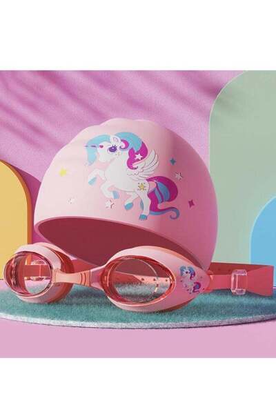 YUKE 5 IN 1 Swimming Goggle Set for Kids, Cute Swimming Goggles with Earplugs...