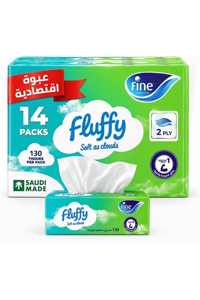 Generic مناديل وجه ناعمة، 14 علبة، كل علبة تحتوي على 2 طبقة × 130 منديلًا، من...