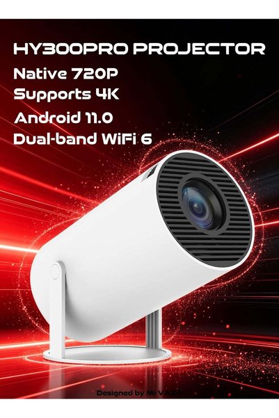 Mi VAZA جهاز عرض HY300 Pro - دقة أصلية 720P - يدعم 4K - نظام أندرويد 11.0 - و...