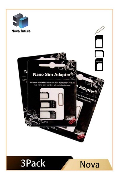 Nova مجموعة محولات بطاقات SIM من Future 3Pack Nano Micro - مجموعة تحويل 4 في ...