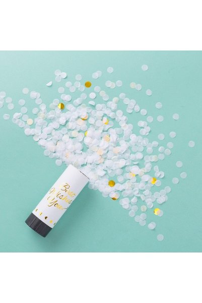 DAMUR Tun de confetti, Inovație, Cele mai bune urări 11 x 4 cm, Model cu punc...
