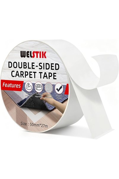WELSTIK شريط لاصق مزدوج الجوانب للسجاد - شديد التحمل للسجاد الكبير، لاصق قوي،...