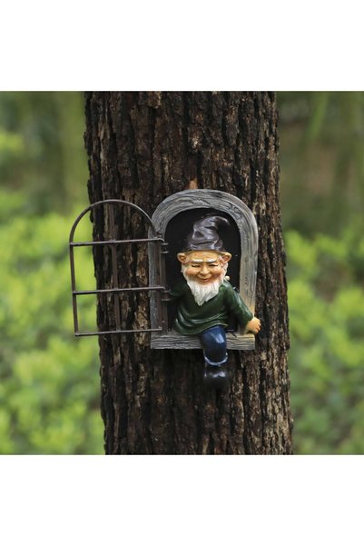 Generic Brand White Bearded Gnome Climbing Window Garden Ornament and Outdoor...