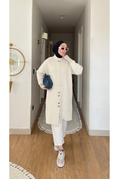 NİLNUR MODA Tunica-cardigan-palton din tricot pentru femei, stil Premium, la ...