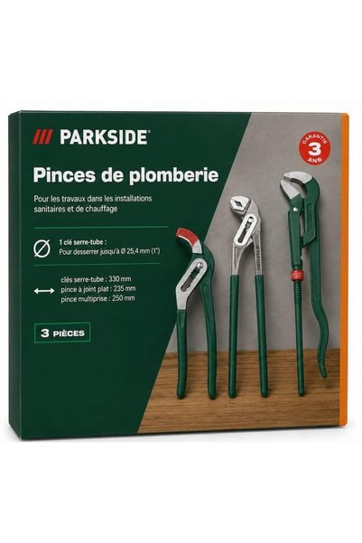 PARKSIDE Комплект от 3 клещи за монтажи – тръбен ключ, регулируеми клещи и ун...