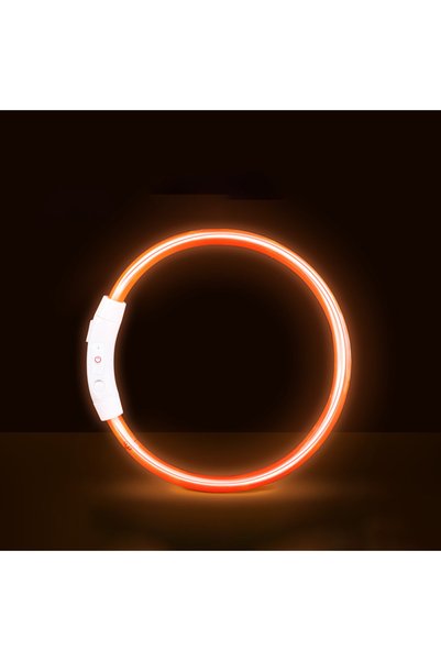 Choice M A orange Pet Dog Cat LED Light Collar Luminous Anti-Lost Dog Collar ...