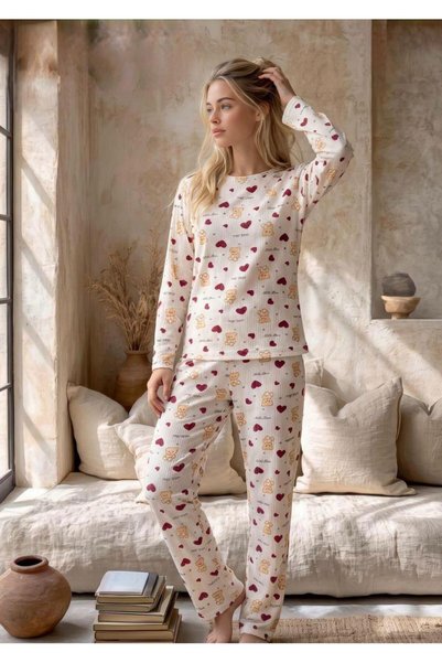 mervemoda WINTER-PRINTED PAJAMA SET