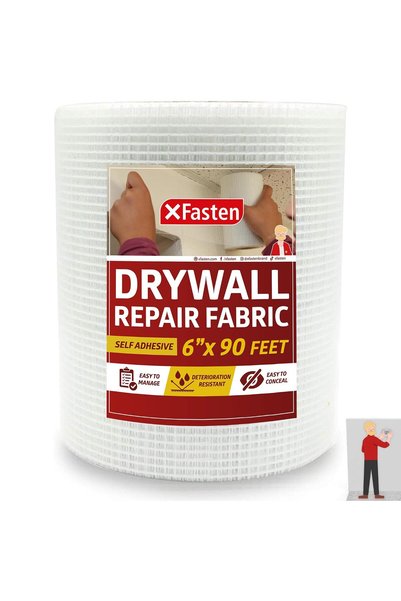 Generic شريط إصلاح الجدران الجافة، 6 بوصات × 90 قدمًا