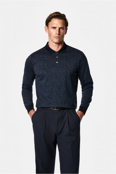 Abdullah Kiğılı Polo Collar, Regular Fit, Patterned, Embroidered, 100% Mercer...