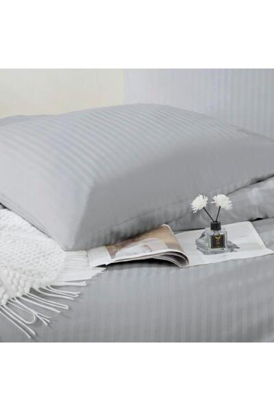 Nitki Poszewka de perna adamaszkowa din satin bumbac 40x60 cm, gri deschis, 1...