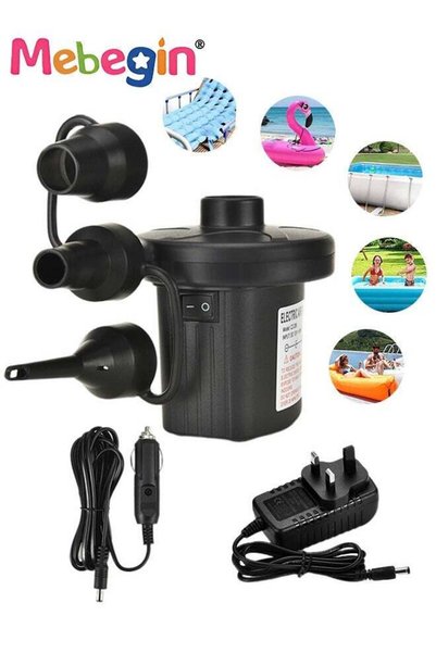 MEBEGIN Electric Air Pump, Portable Quick-Fill Air Pump with 3 Nozzles,Perfec...