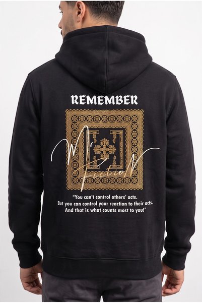 Altamira Hanorac pentru bărbați, oversize, cu glugă, cu imprimeu „Remember” p...
