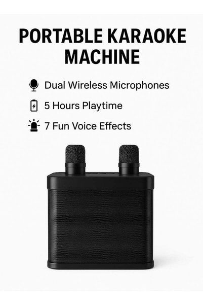 Agofyngs Portable Bluetooth Karaoke Speaker with Wireless Microphones, Singin...