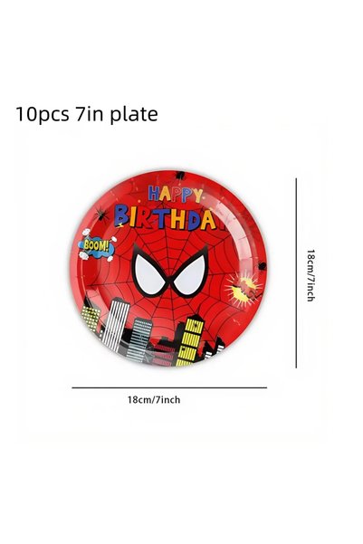 Hasbro other 10pcs 7inch plate Mask Spider Hero Birthday Party Supplies Table...