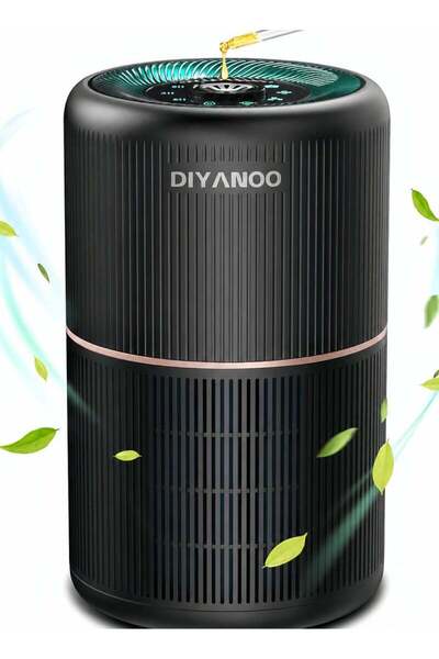 DIYANOO منقي هواء HEPA لغرفة النوم والمنزل مع إسفنجات معطرة | فلتر هواء H13 T...