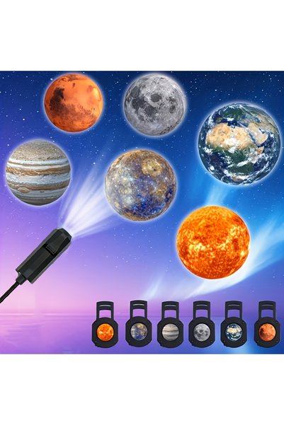 Choice 6 أوضاع - مصباح بروجيكتور USB كوكبي، مصباح قمري، مصباح ليلي لعطلة عيد ...