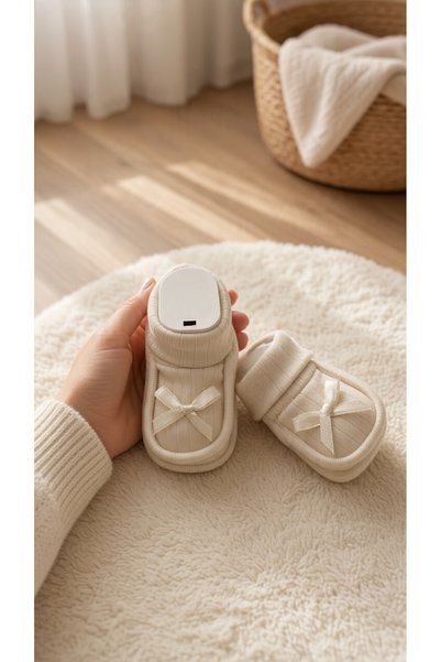 balbeybi Supported Slippers with Bow Detail for Girls and Boys—Baby House Sli...