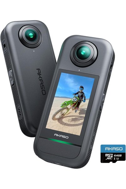 Generic 360 مقاوم للعوامل الجوية 360 °   كاميرا أكشن - تصوير فيديو بدقة 5.7K ...