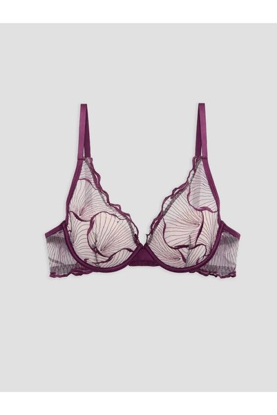LC Waikiki Φανταχτερό κεντητό μπλουζάκι-σουτιέν χωρίς μπανέλα με κεντήματα (S6)