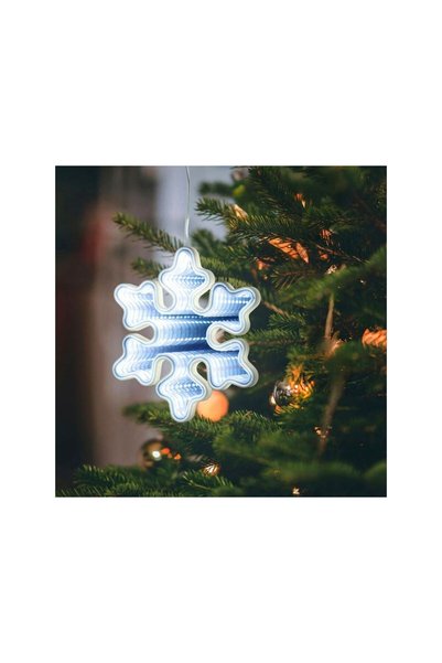 Jumbo Decoratiune de Craciun Oglinda Fulg cu Efect Infinit LED 14,5x14,5cm