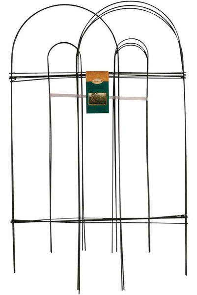Generic Arch Top Folding Garden Border Fence, Green, 32 in High x 8 ft Long, ...