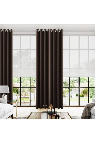 Generic 96 Inch Long Dark Brown Living Room Curtains for Window Treatments,El...