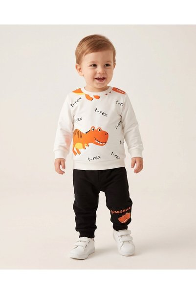 Ege Bebek Boys' 1-2-3-4 Years Old Transitional Lightweight Trex Dinosaur-Prin...