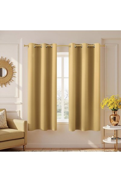Generic Sun Light Gold Grommet Curtains 34x45 inches Long