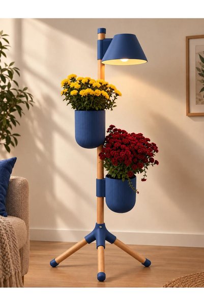 Luna – 2 Saksılı Abajurlu Dekoratif Saksı