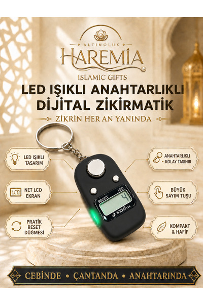 Altınoluk Haremia LED Prayer Counter with Keychain | Portable Gift-Worthy Pra...