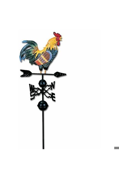 Noonedibs Girueta metalică în formă de cocoș, decorațiune colorată pentru gră...