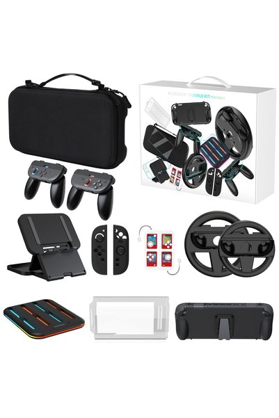 Yaskyly Σετ αξεσουάρ 15-σε-1 για Nintendo Switch 2 – τσάντα, προστατευτική θή...
