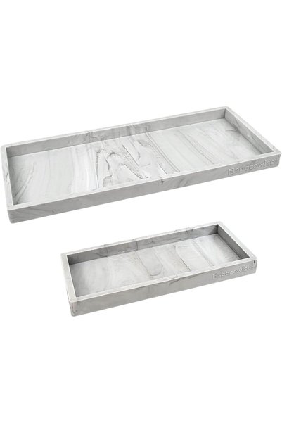 Generic Countertop and Vanity Tray Set - 2 PC (11" and 7") Shatterproof Silic...