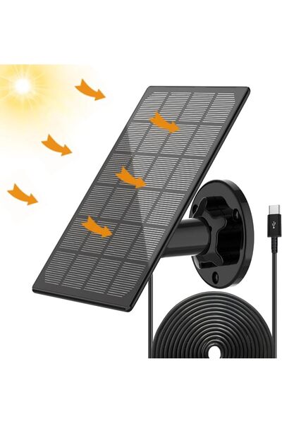 GENERAL Solar panel for outdoor camera, IP66 waterproof solar charger, contin...