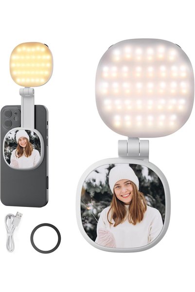Generic BASICS Magnetic Selfie Light Compatible with MagSafe iPhone, 2W Bi Co...