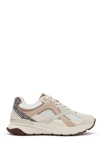 Derimod Women's Beige Lace-Up Chunky-Sole Sneaker AF57500455