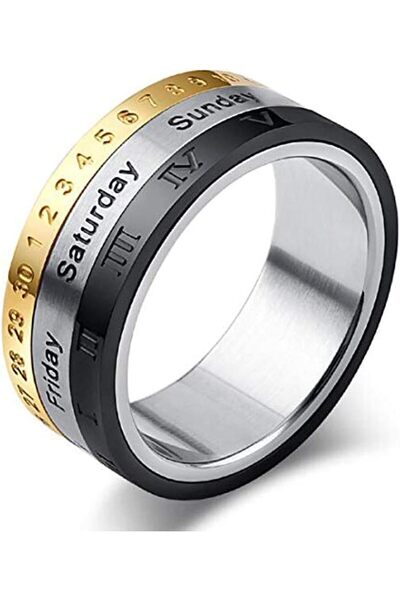 Generic Titanium Steel Rotating Personalized Fashion Men Rings-9US