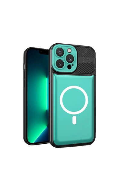 DAMUR Husă pentru Apple iPhone 13 Pro MagSafe, Urban Armor, Inovație, Verde d...