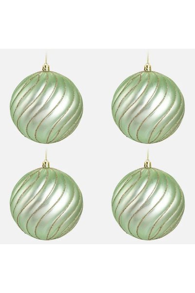 BAMI NETWORK Set globuri Craciun verde menta glitter 12cm decorativ