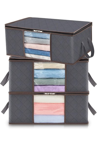 Noonedibs Sac de depozitare a hainelor de 35L, cutie de depozitare pliabilă s...