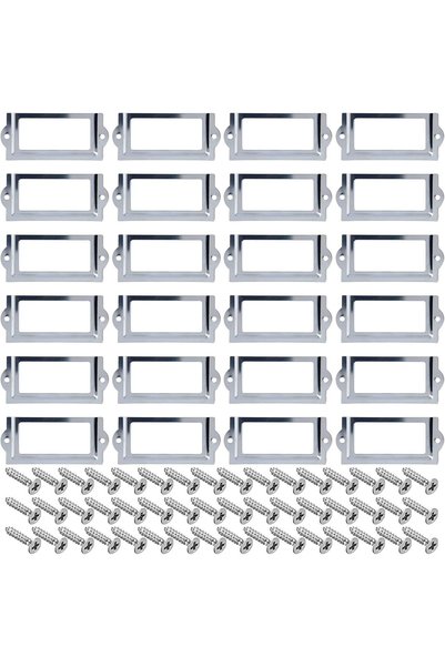 Generic 24 قطعة من حاملات الملصقات المعدنية مع إطار لحامل الملصقات على الرفوف...