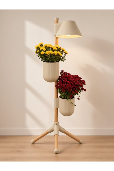 Luna – 2 Saksılı Abajurlu Dekoratif Saksı