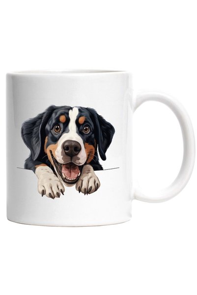 INOVATIX Personalized white mug, a happy dog ​​that can't wait to play, train...
