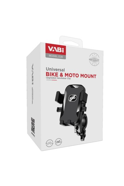 VABI D26 Motorcycle Bicycle Mobile Phone Holder with Handlebar Clip Enhanced ...