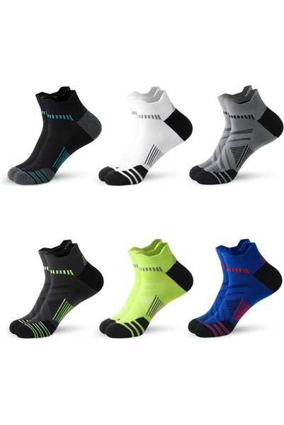 Generic Men's Low Cut Athletic Cotton Socks, 6 Pairs, Cushioned Breathable Ru...
