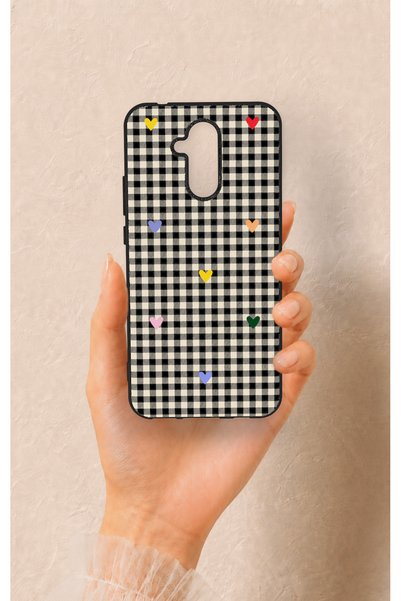 Vip Case Huawei Mate 20 Lite Compatible Silicone Case with Heart-Shaped Plaid...