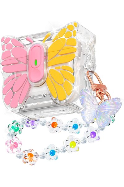 Generic for AirPods 5 & AirPods 4 Case Butterfly -Pink Yellow