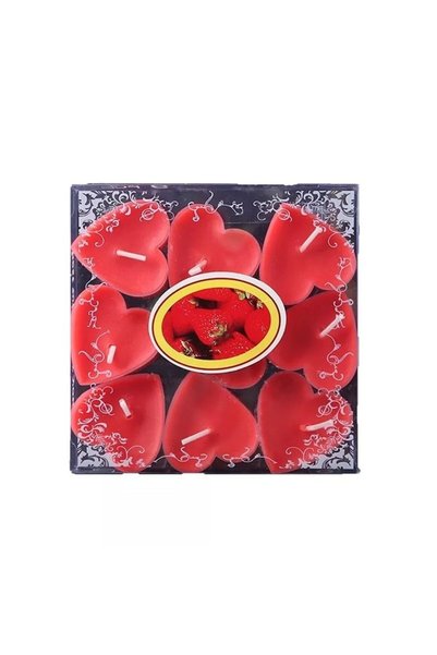 DAMUR Set of 9 Heart-Shaped Candles, Innovation, for Valentine's Day, Strawbe...