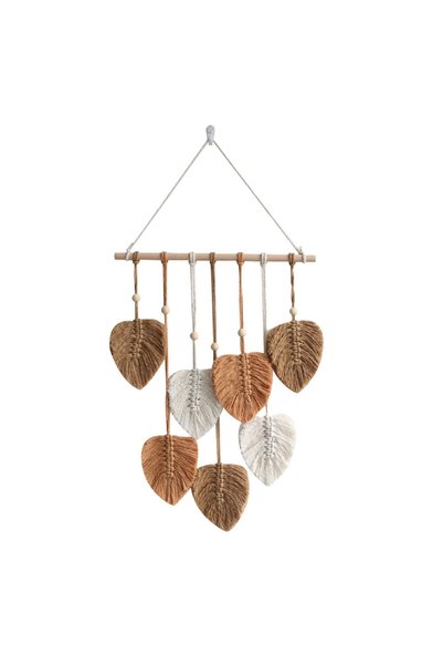 Noonedibs Macrame cu frunze de perete suspendate - Decor de perete boho cu pe...