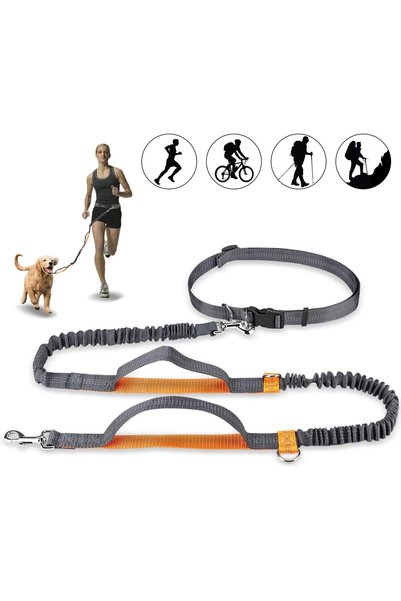 Noonedibs Lesă pentru câini hands-free, reglabilă și elastică cu cusături ref...